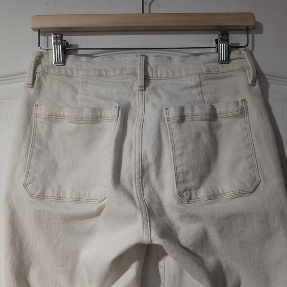 FRAME | Le Bardot Cropped Flare Leg Jeans in Ecru - Picture 11 of 11